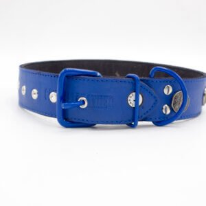 Studded Dog Collar | Genghis Peace & Shield Stud Leather Collar