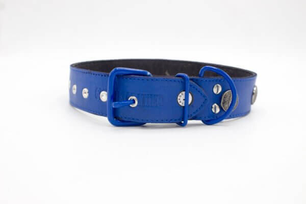 Studded Dog Collar | Genghis Peace & Shield Stud Leather Collar