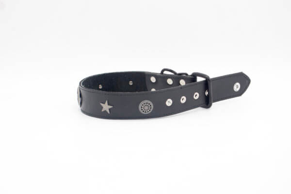 Christian Cross Dog Collar | Genghis Christian Cross & Star Leather Dog Collars