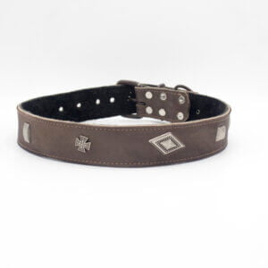 Leather studded dog collar