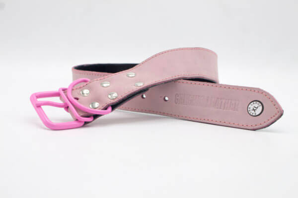 Vintage Pink Dog Collar | Simple Pink Leather Dog Collars
