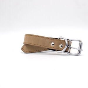 Vintage Khaki Dog Collar | Simple Light Brown Dog Collars