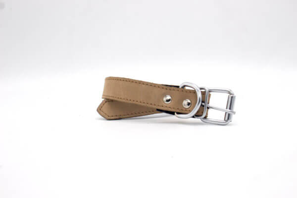 Vintage Khaki Dog Collar | Simple Light Brown Dog Collars