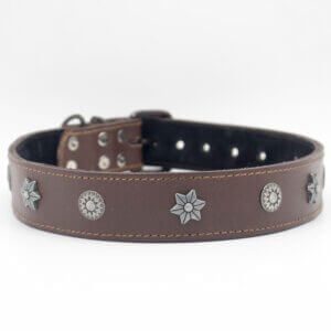 Stars Leather Dog Collar / Rottweiler Leather Dog Collars
