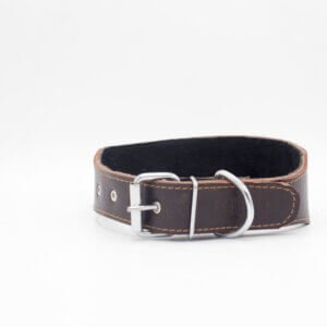 Vintage Tin Brown Collar | Simple Tin Brown Leather Dog Collars